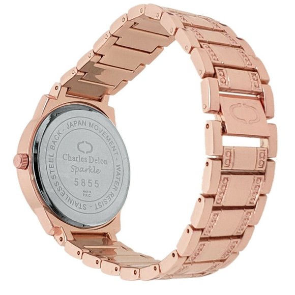 Charles Delon Casual Style Rose Gold Watch